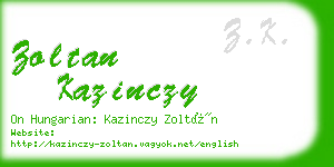 zoltan kazinczy business card